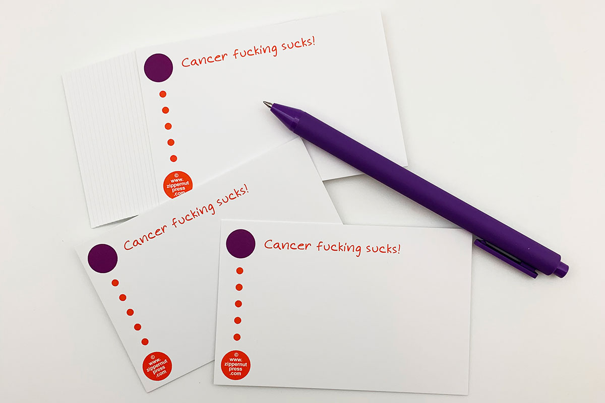 Zippernut Press Cancer Sucks Note Cards